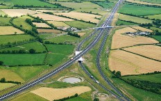 Aerial view of the motorway